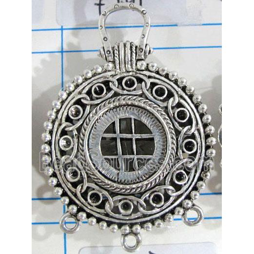 Hollow Tibetan Silver pendant, lead free and nickel free