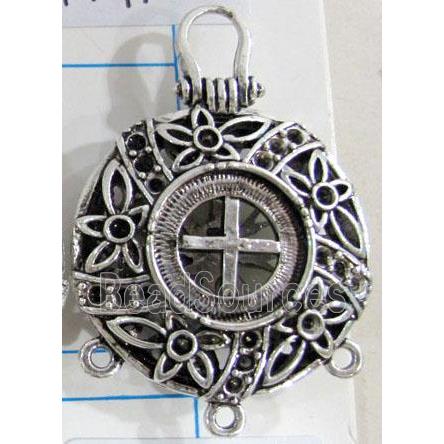 Hollow Tibetan Silver pendant, lead free and nickel free