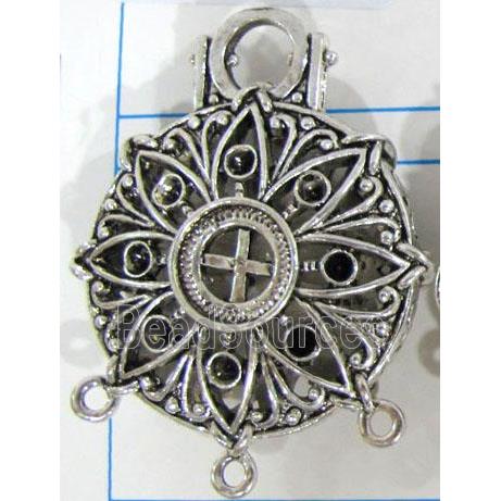 Hollow Tibetan Silver pendant, lead free and nickel free