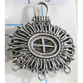 Hollow Tibetan Silver pendant, lead free and nickel free