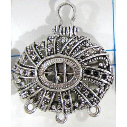 Hollow Tibetan Silver pendant, lead free and nickel free