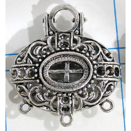 Hollow Tibetan Silver pendant, lead free and nickel free