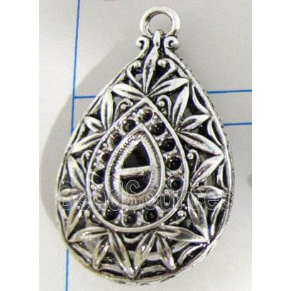 Hollow Tibetan Silver pendant, lead free and nickel free