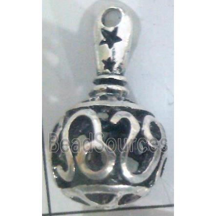 Tibetan Silver hollow pendant, lead free and nickel free