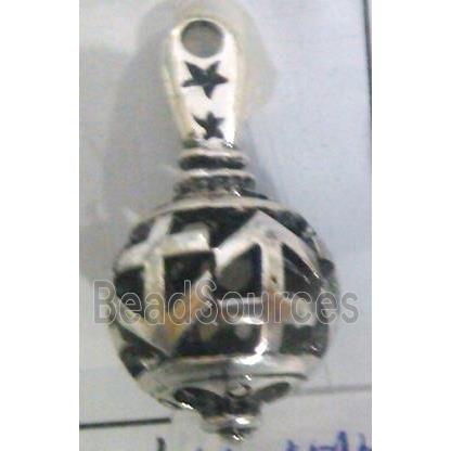 Tibetan Silver hollow pendant, lead free and nickel free