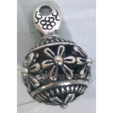 Tibetan Silver hollow Pendant, lead free and nickel free