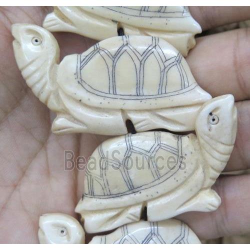 antique cattle bone beads, tortoise