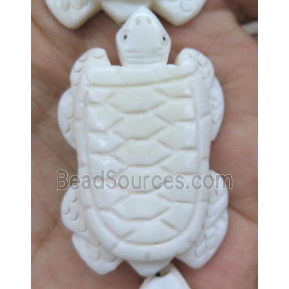 white antique cattle bone beads, tortoise