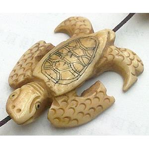 chelonian, Antique cattle Bone bead