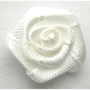 White Hand-Weave Clothing Rose Flower
