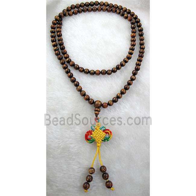 Gold coral necklace, chinese knotting