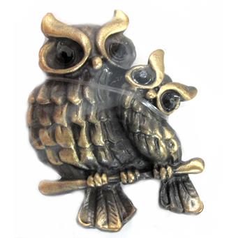 Tibetan Silver Owl charm, Lead and nickel Free, bronze