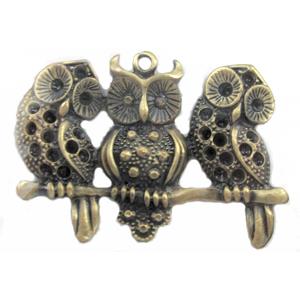 Tibetan Silver Owl, Lead and nickel Free, bronze