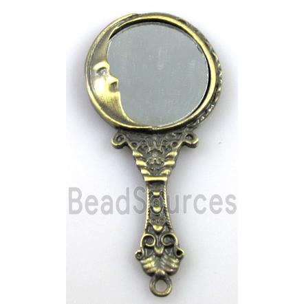 tibetan silver charms pendants, mirror-pad, non-nickel