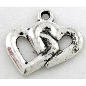 tibetan silver heart pendant, Non-Nickel