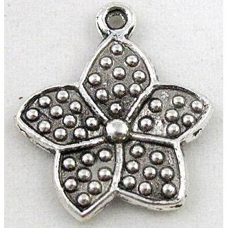 tibetan silver flower pendant, Non-Nickel