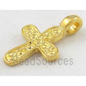 Tibetan silver cross pendants, gold plated