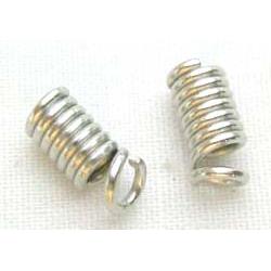 cord end fastener, spring, nickel color