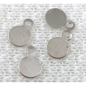 Platinum plated iron flake tag pendant