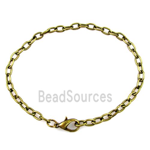 iron chain bracelet, antique bronze, nickel free