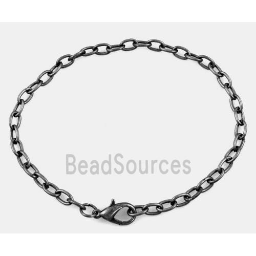 iron chain bracelet, black