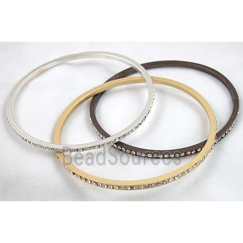 alloy bangles with rhinestone, mixed