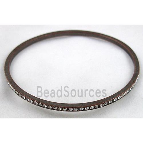 alloy bangle with rhinestone, black