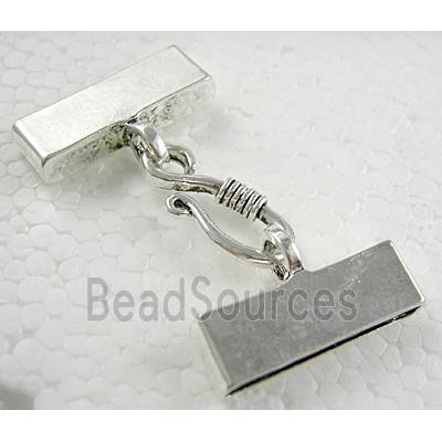 necklace connector and clasp, platinum plated, alloy