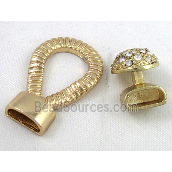 end of cord, alloy connector for necklace, bracelet, dark-gold