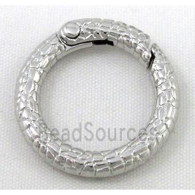 alloy Carabiner Clasp, platinum plated