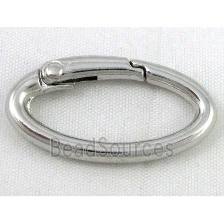 alloy Carabiner Clasp, platinum plated