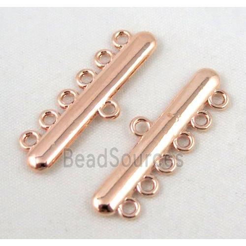 bracelet bar, alloy connector, red copper plated