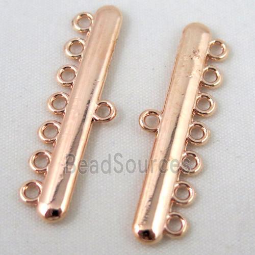 bracelet bar, alloy connector, red copper plated