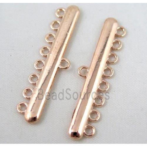 bracelet bar, alloy connector, red copper plated