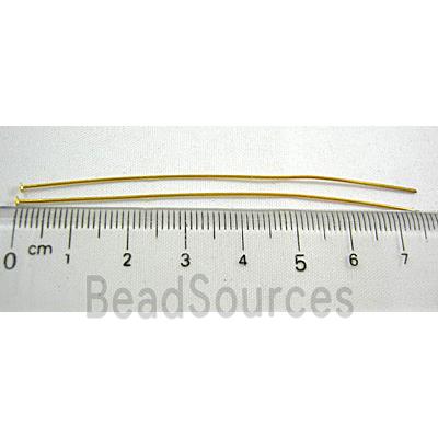 flat-HeadPins, copper, gold plated