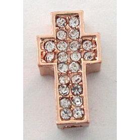 Bracelet bar, cross, alloy connector with rhinestone