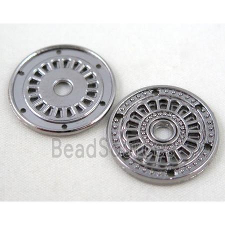 alloy bead, round, black