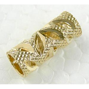 Gold Plated Bracelet, necklace spacer Tube