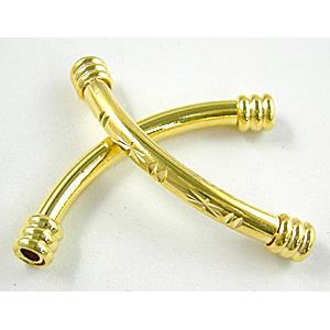 gold plated Bracelet, Necklace Spacer Tube, nickel free and lead free