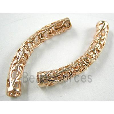 14k Gold Plated Bracelet, necklace spacer Tube, Nickel and Lead free