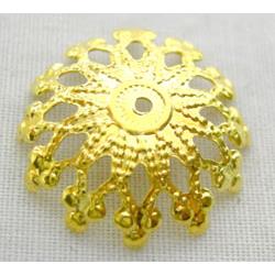 beadcap, gold plated, iron