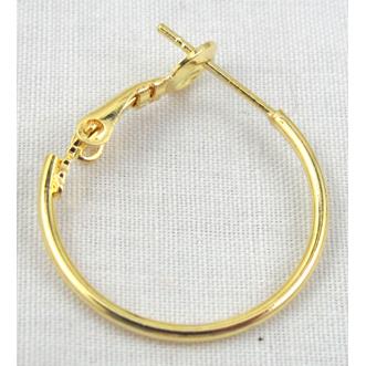 leaverback earring hoop, gold plated