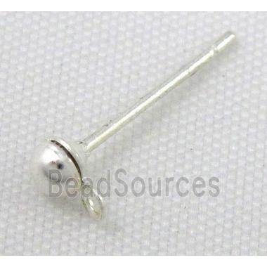 silver plated copper Earring Stud