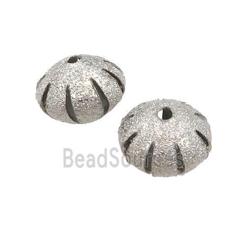 copper pumpkin Corrugated spacer Beads, platinum plated