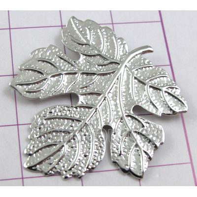 Baroque Style, Platinum Plated Jewelry Findings Leaf Pendant, Nickel Free