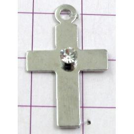 cross Pendants, copper, platinum plated, nickel free