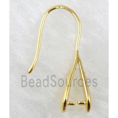 Gold Plated Copper earring Hook and Pinch Bail, Nickel Free