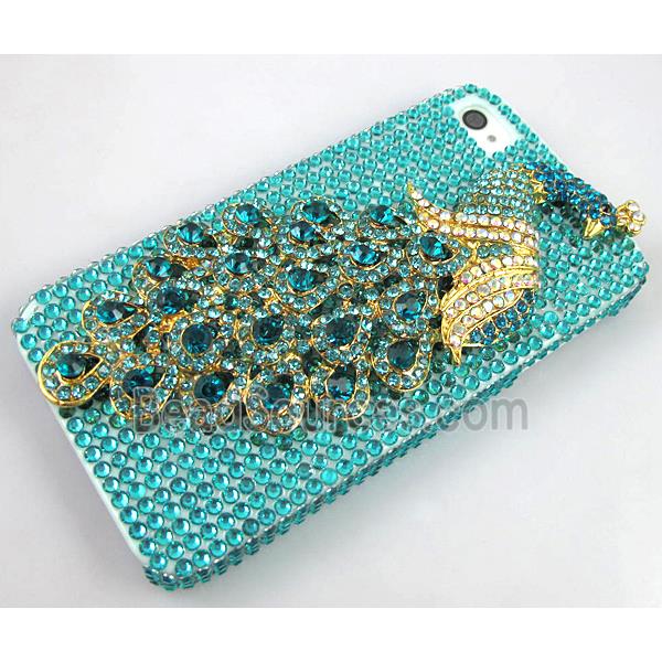 iPhone 4&4S Peacock Diamond Rainstone Case Cover
