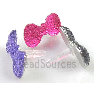 Earphone Jack Dust Cap Plug with Rhinestone