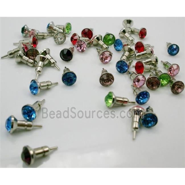 Earphone Jack Dust Cap Plug with Rhinestone, mixed